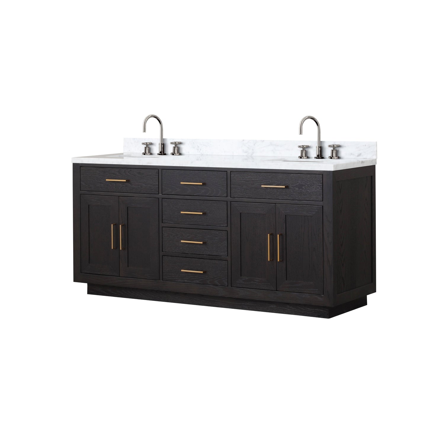 Abbey 72 in W x 22 in D Black Oak Double Bath Vanity