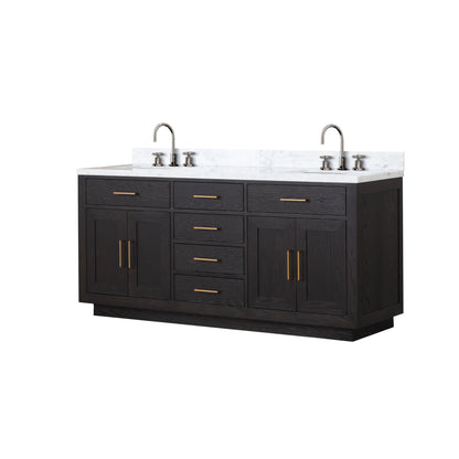 Abbey 72 in W x 22 in D Black Oak Double Bath Vanity