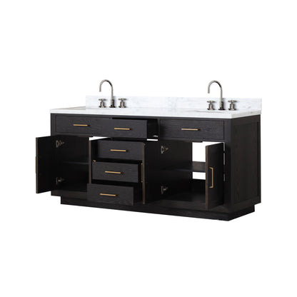 Abbey 72 in W x 22 in D Black Oak Double Bath Vanity