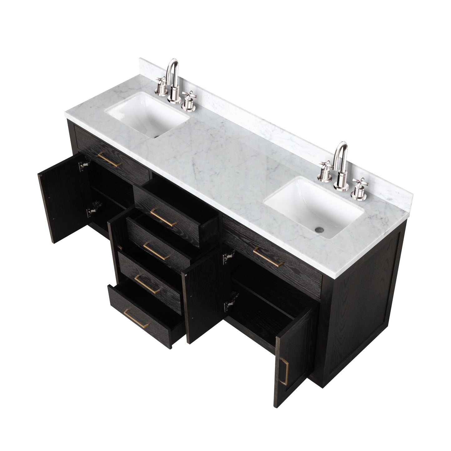 Abbey 72 in W x 22 in D Black Oak Double Bath Vanity
