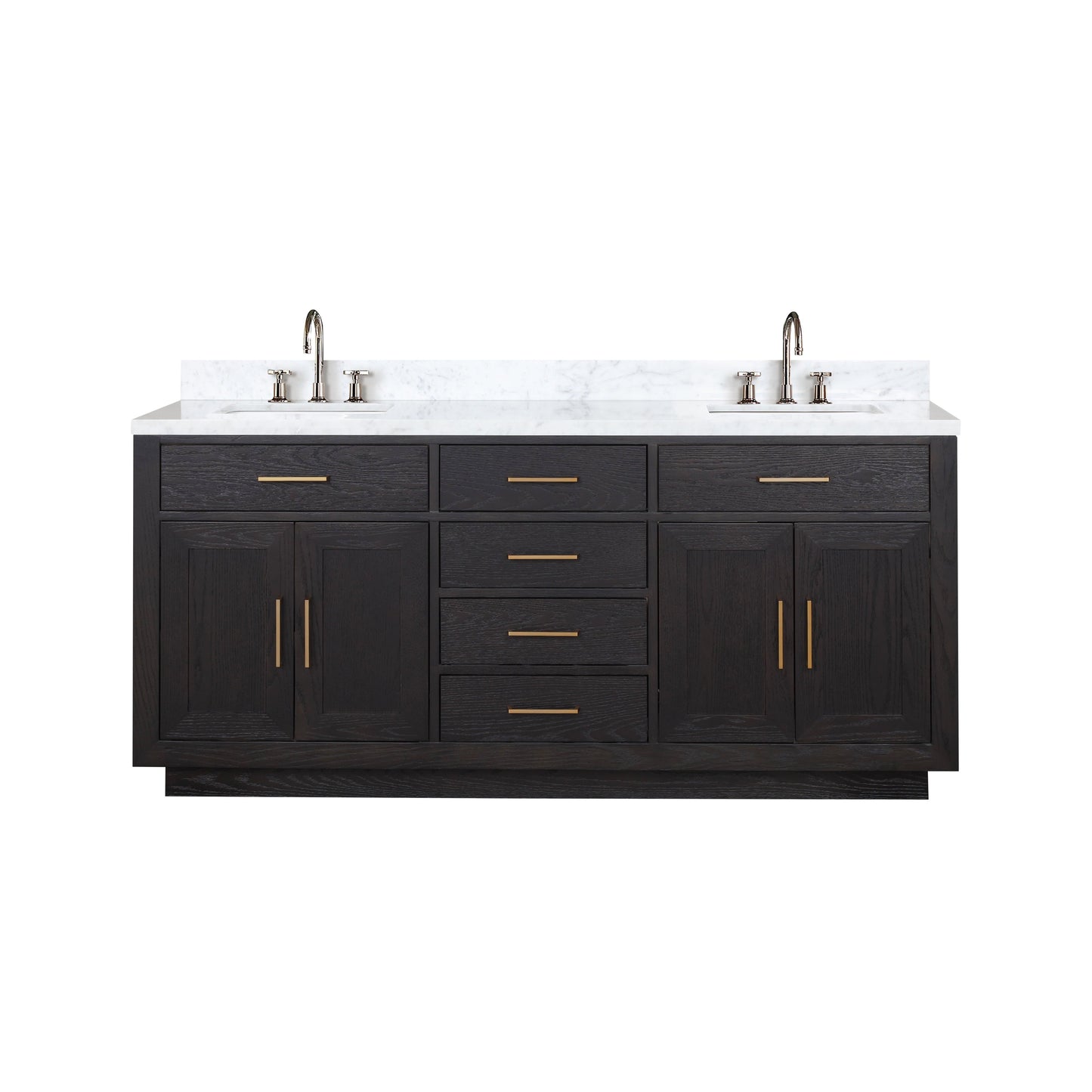 Abbey 72 in W x 22 in D Black Oak Double Bath Vanity