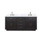 Abbey 72 in W x 22 in D Black Oak Double Bath Vanity