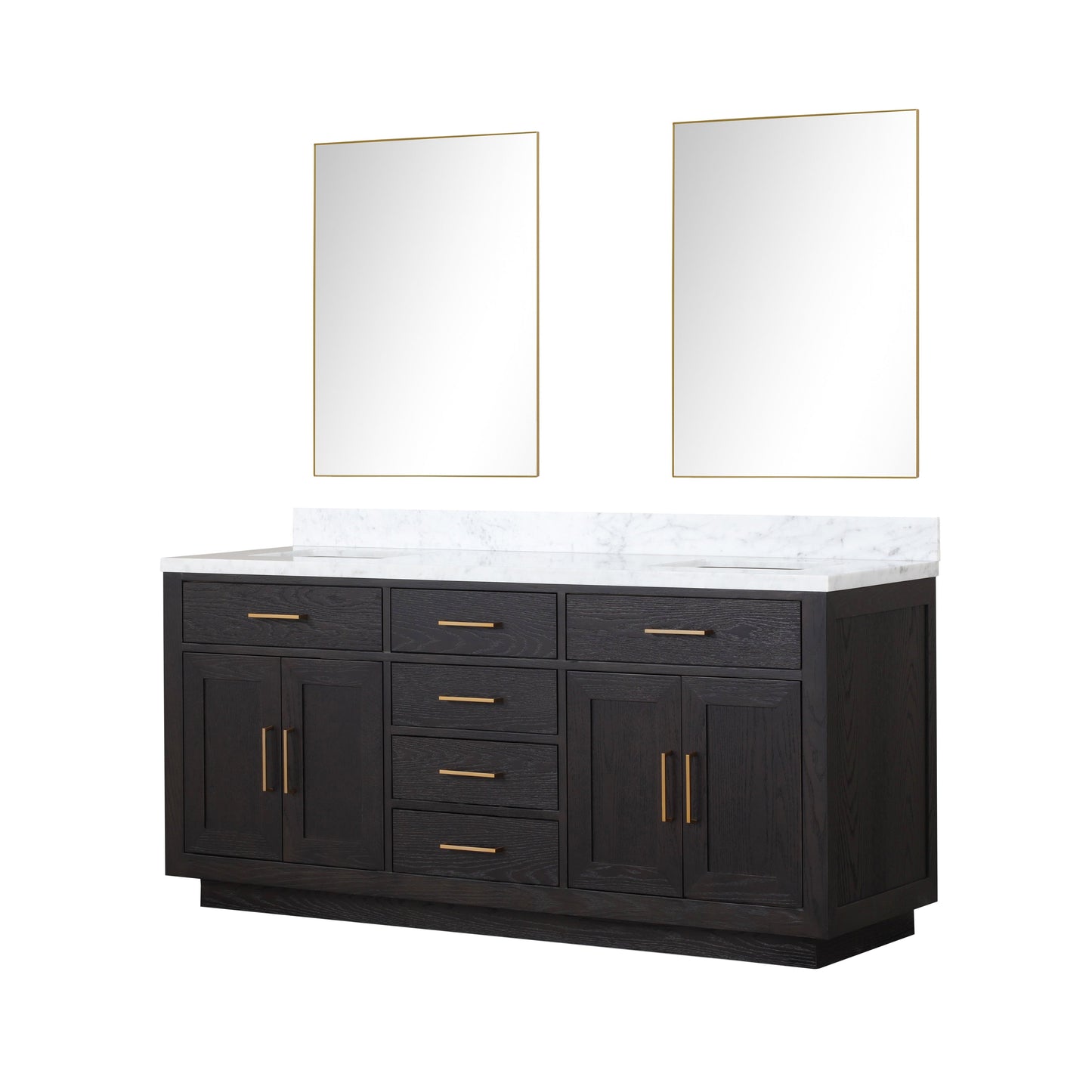 Abbey 72 in W x 22 in D Black Oak Double Bath Vanity