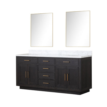 Abbey 72 in W x 22 in D Black Oak Double Bath Vanity