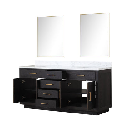 Abbey 72 in W x 22 in D Black Oak Double Bath Vanity