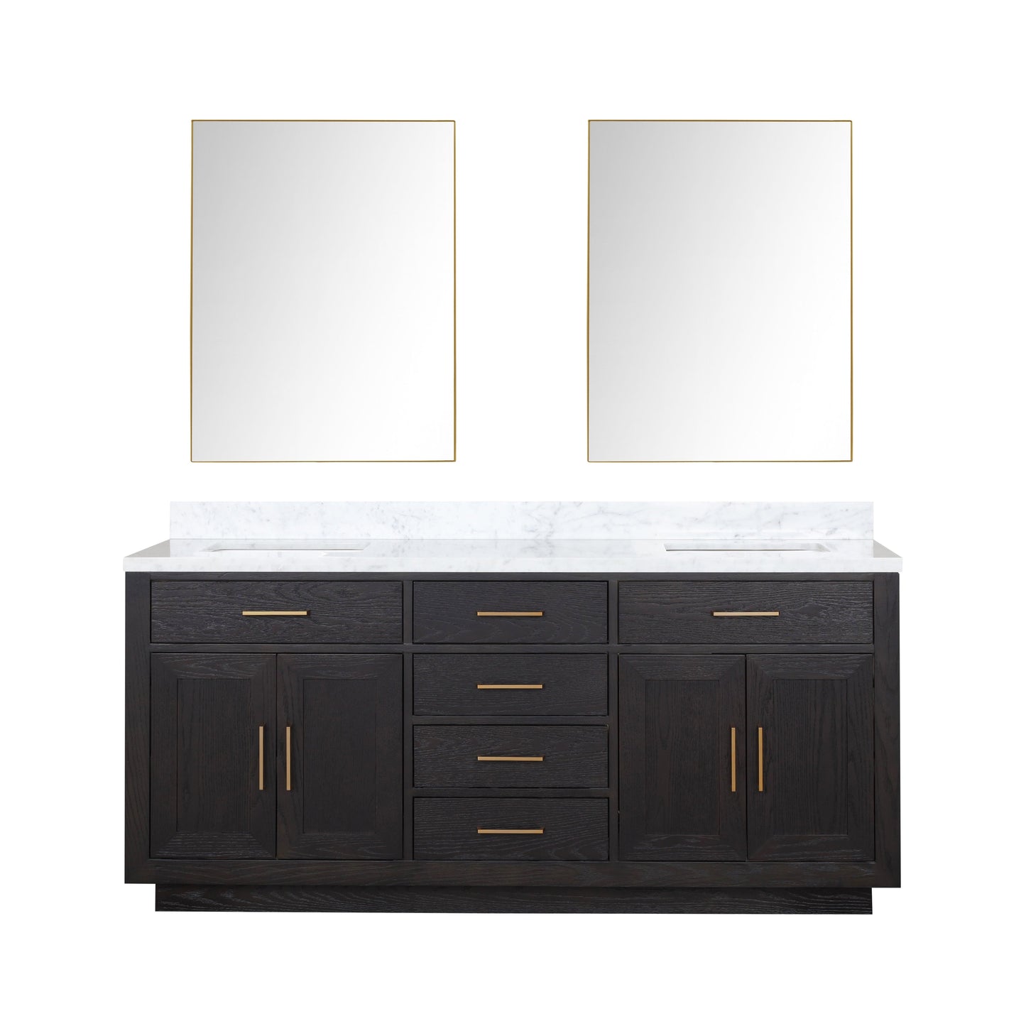 Abbey 72 in W x 22 in D Black Oak Double Bath Vanity