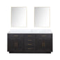 Abbey 72 in W x 22 in D Black Oak Double Bath Vanity