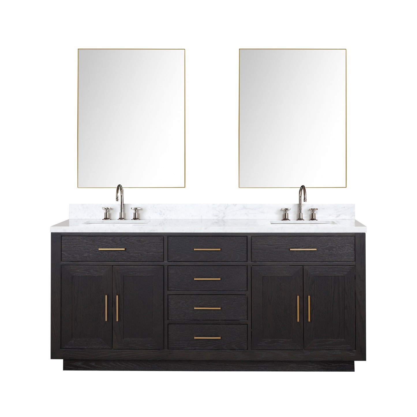 Abbey 72 in W x 22 in D Black Oak Double Bath Vanity