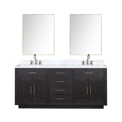 Abbey 72 in W x 22 in D Black Oak Double Bath Vanity
