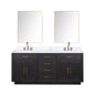 Abbey 72 in W x 22 in D Black Oak Double Bath Vanity