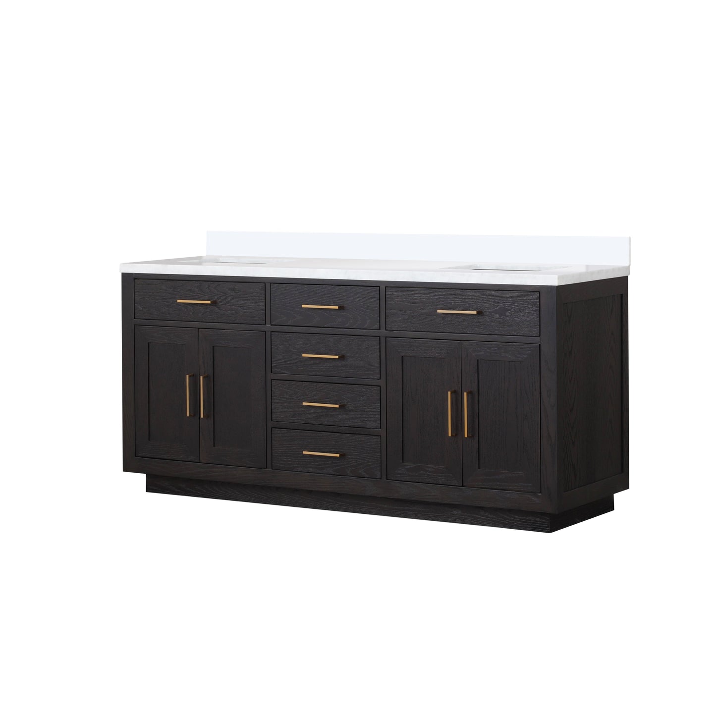 Abbey 72 in W x 22 in D Black Oak Double Bath Vanity