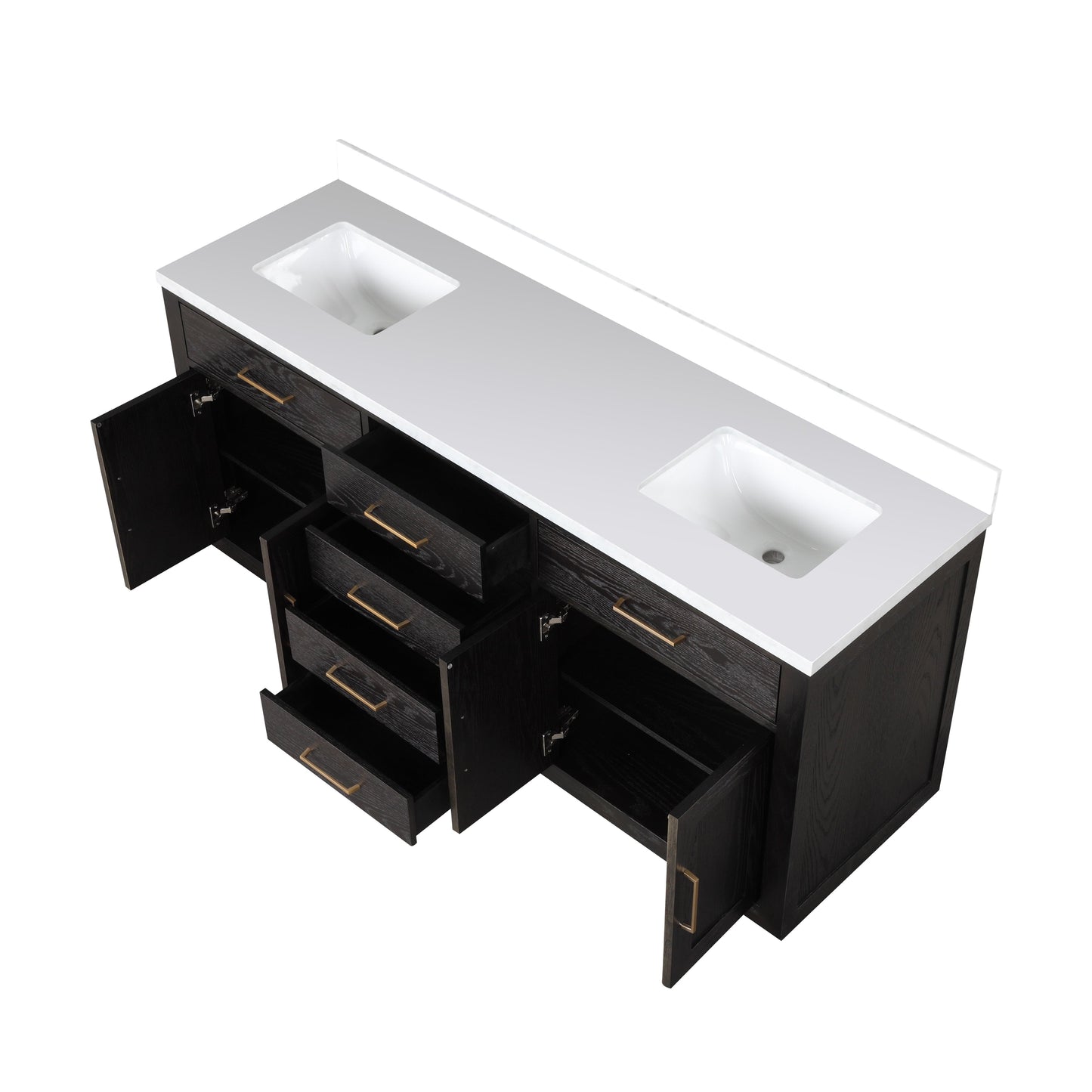 Abbey 72 in W x 22 in D Black Oak Double Bath Vanity