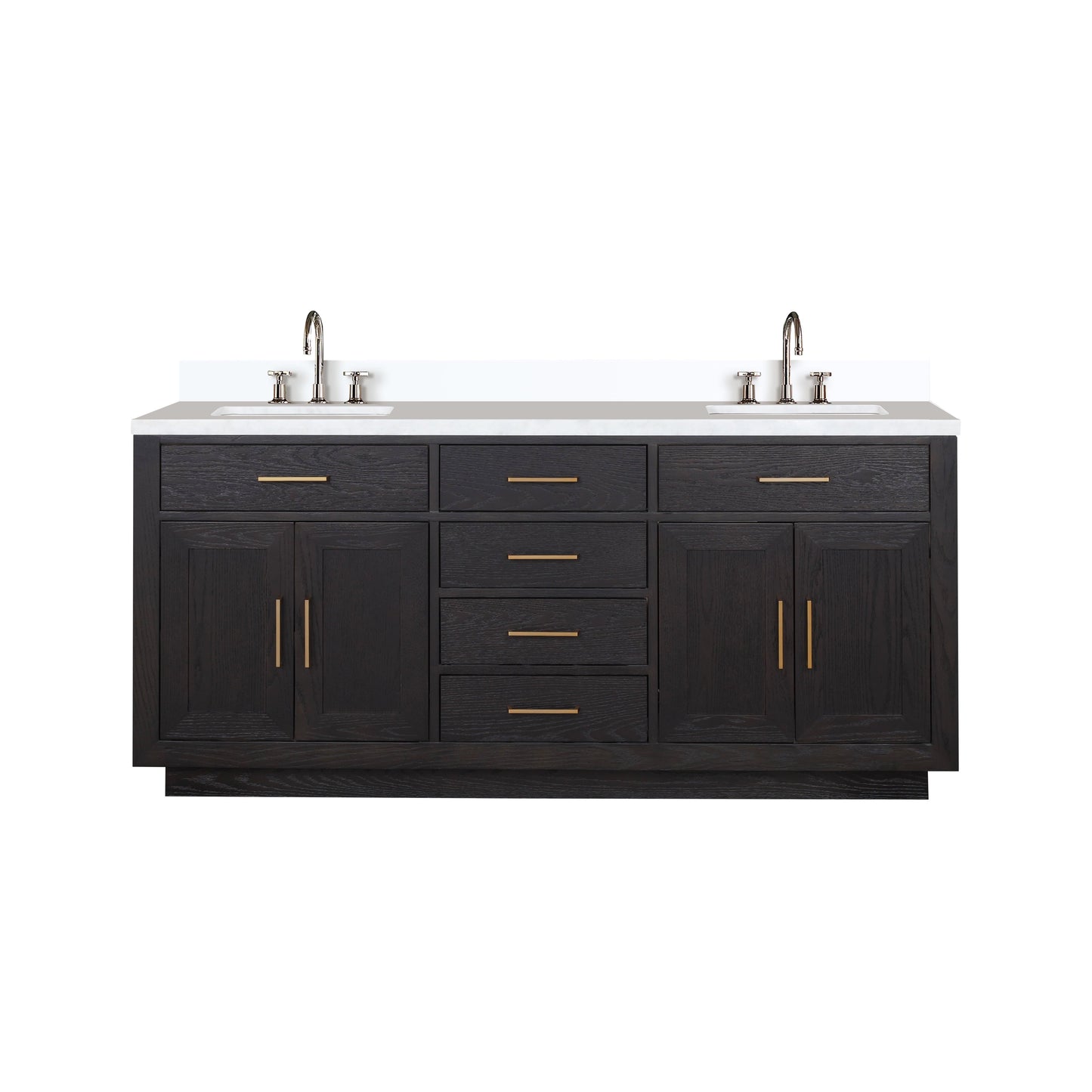 Abbey 72 in W x 22 in D Black Oak Double Bath Vanity