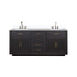Abbey 72 in W x 22 in D Black Oak Double Bath Vanity