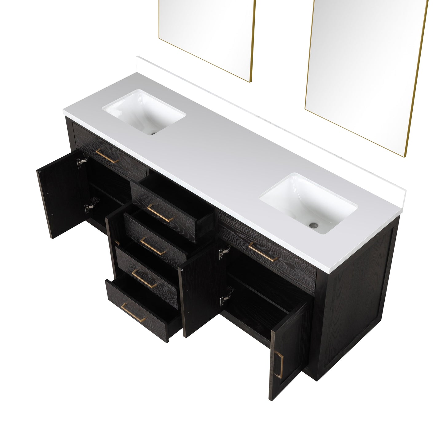 Abbey 72 in W x 22 in D Black Oak Double Bath Vanity
