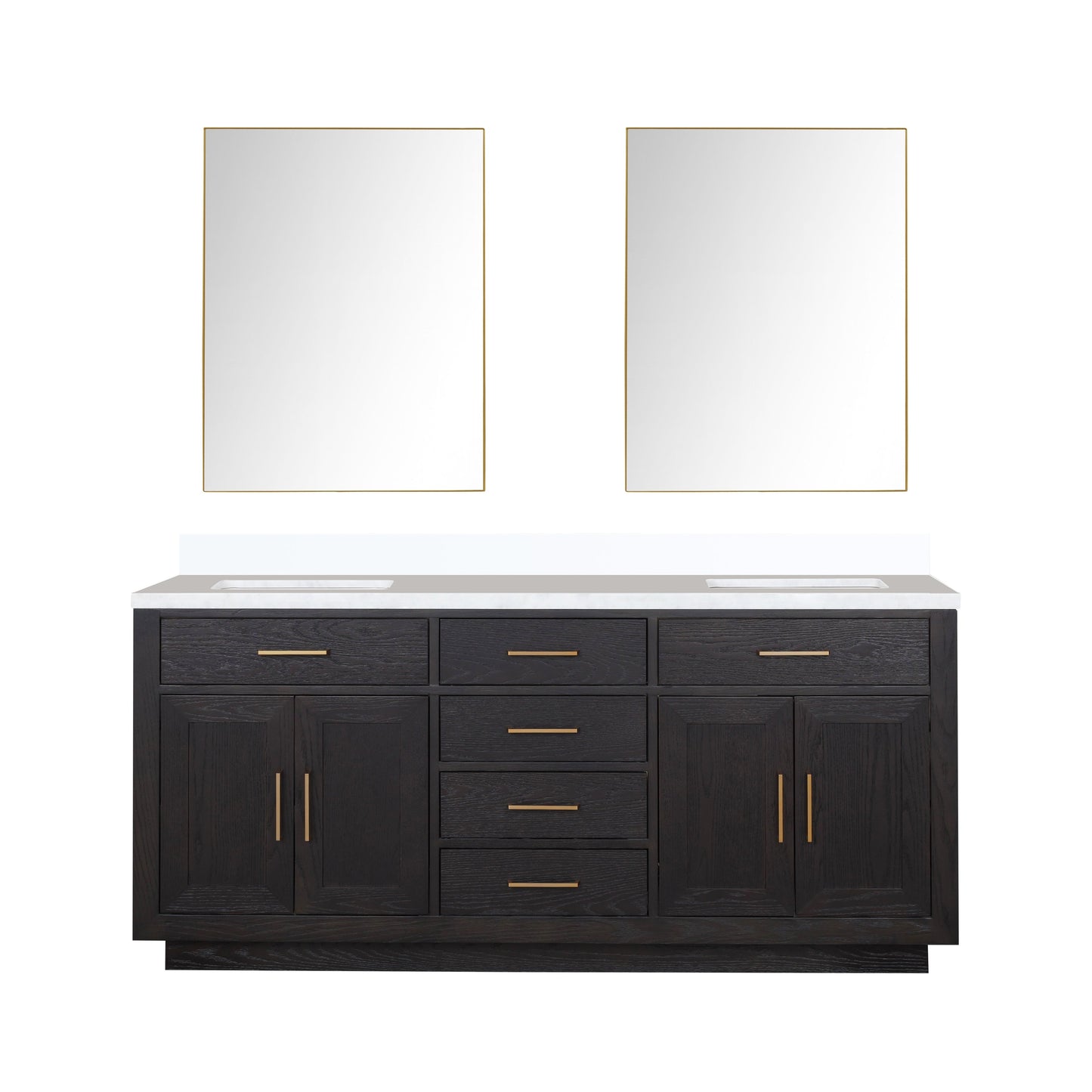 Abbey 72 in W x 22 in D Black Oak Double Bath Vanity