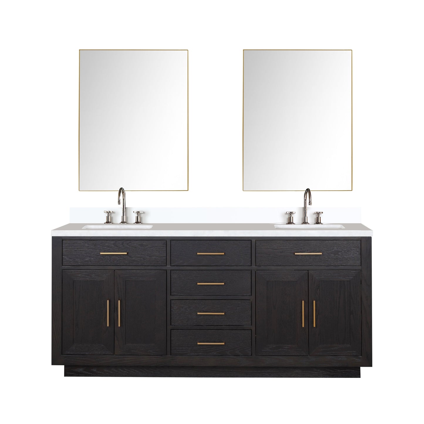Abbey 72 in W x 22 in D Black Oak Double Bath Vanity