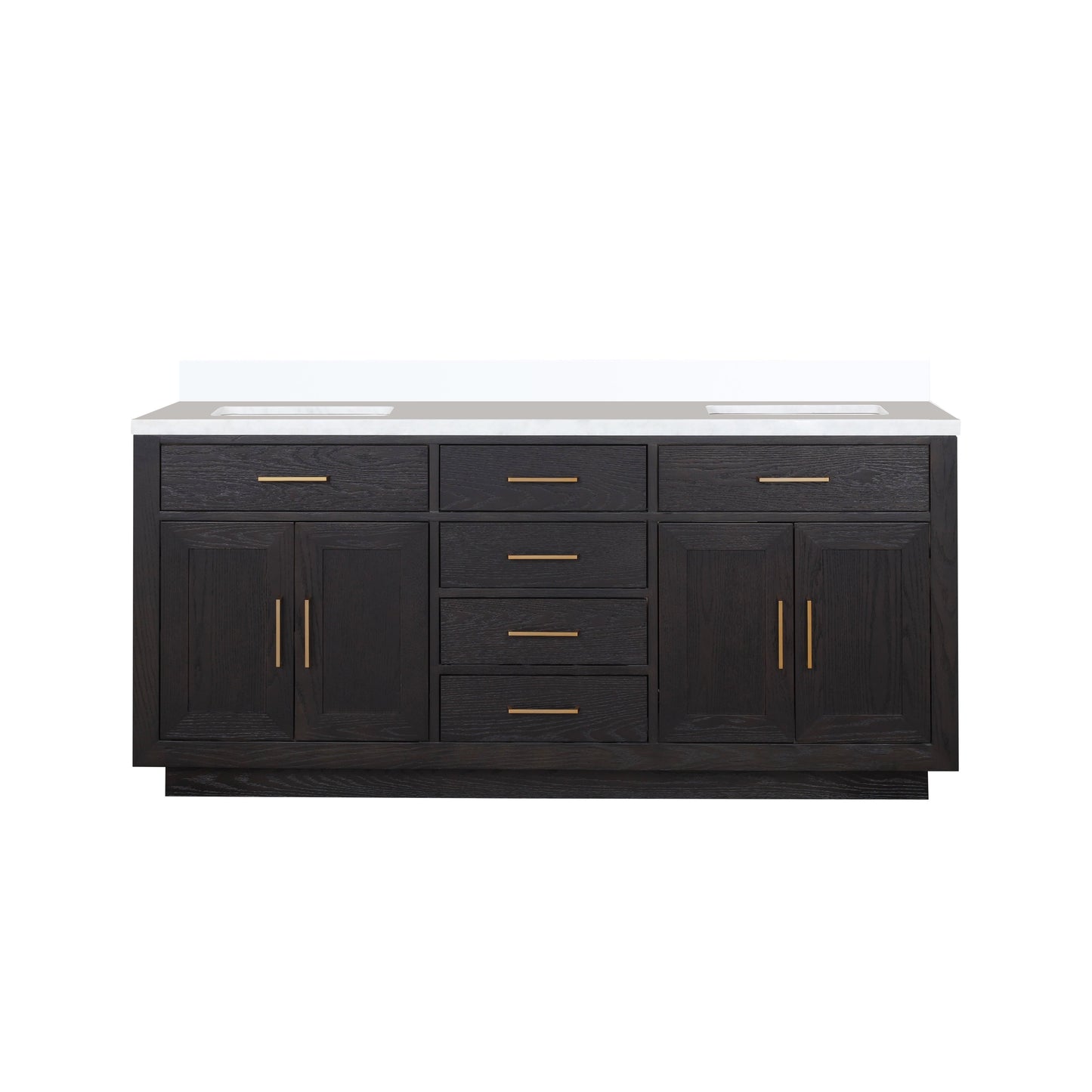 Abbey 72 in W x 22 in D Black Oak Double Bath Vanity