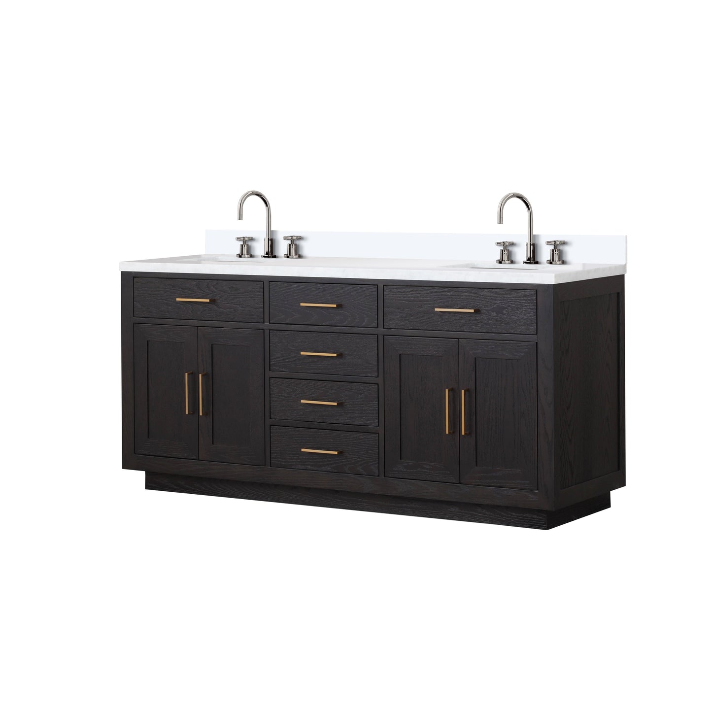 Abbey 72 in W x 22 in D Black Oak Double Bath Vanity