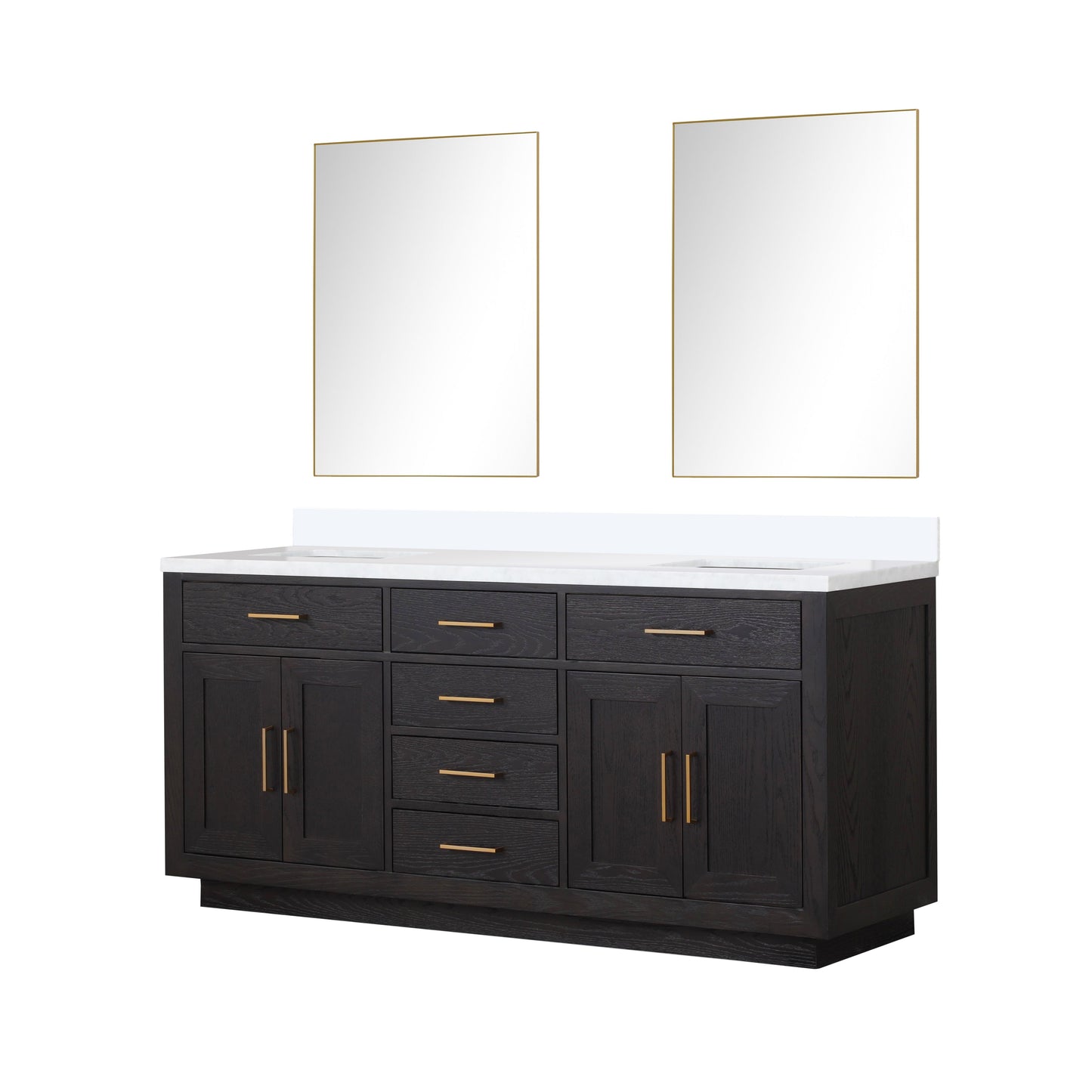 Abbey 72 in W x 22 in D Black Oak Double Bath Vanity