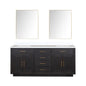 Abbey 72 in W x 22 in D Black Oak Double Bath Vanity