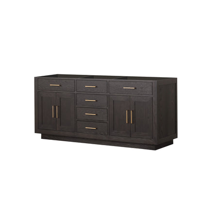 Abbey 72 in W x 22 in D Brown Oak Double Bath Vanity