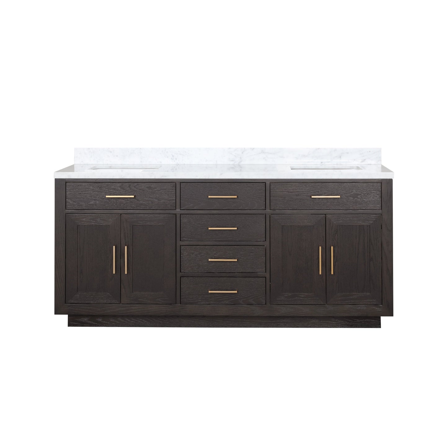 Abbey 72 in W x 22 in D Brown Oak Double Bath Vanity
