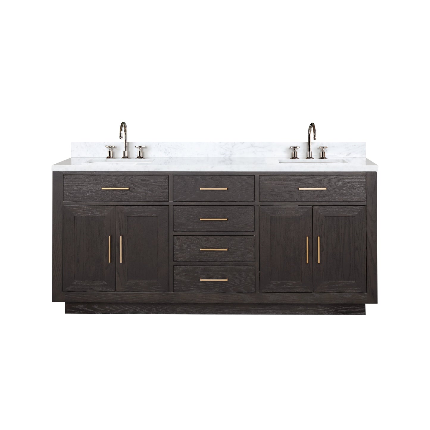 Abbey 72 in W x 22 in D Brown Oak Double Bath Vanity