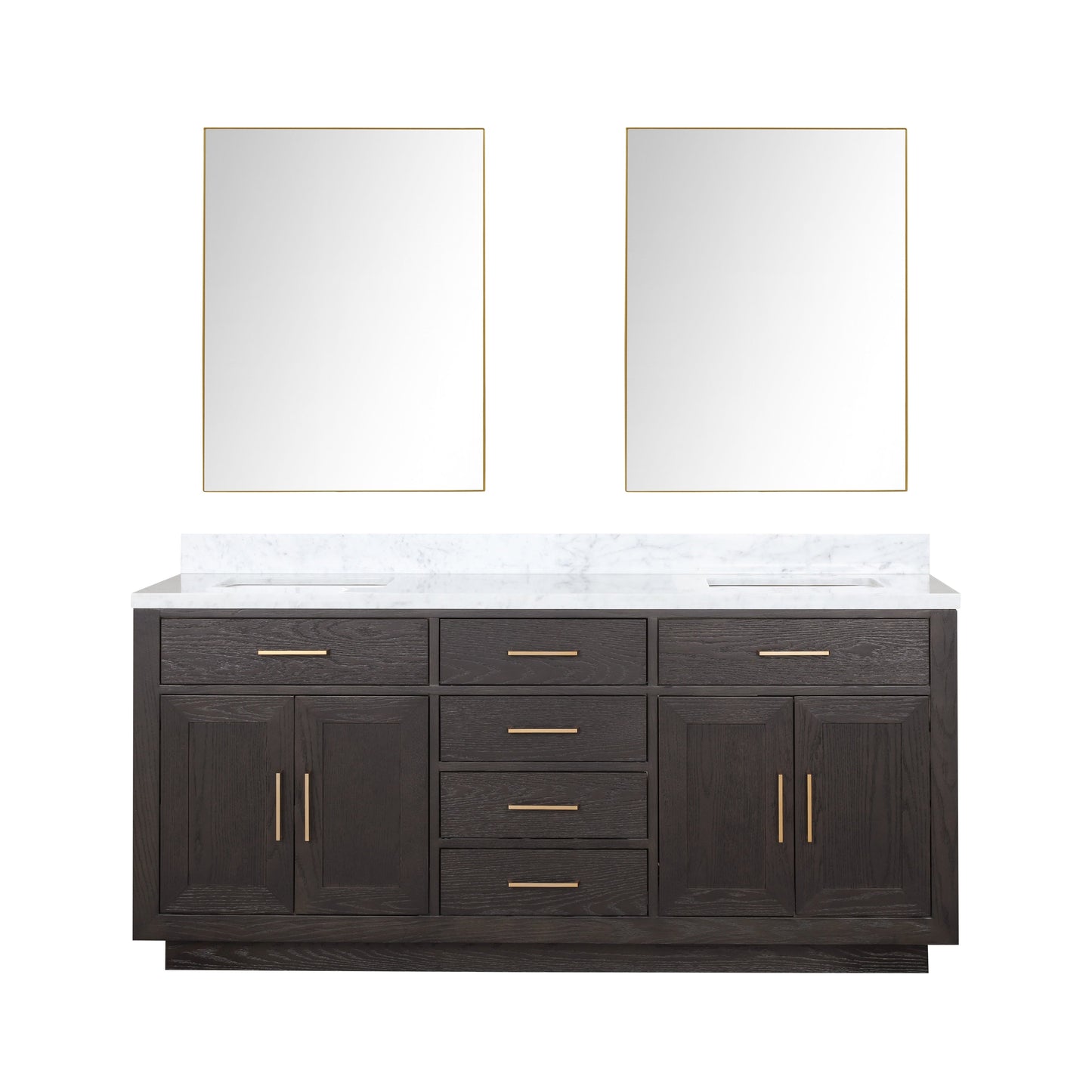 Abbey 72 in W x 22 in D Brown Oak Double Bath Vanity