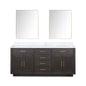 Abbey 72 in W x 22 in D Brown Oak Double Bath Vanity