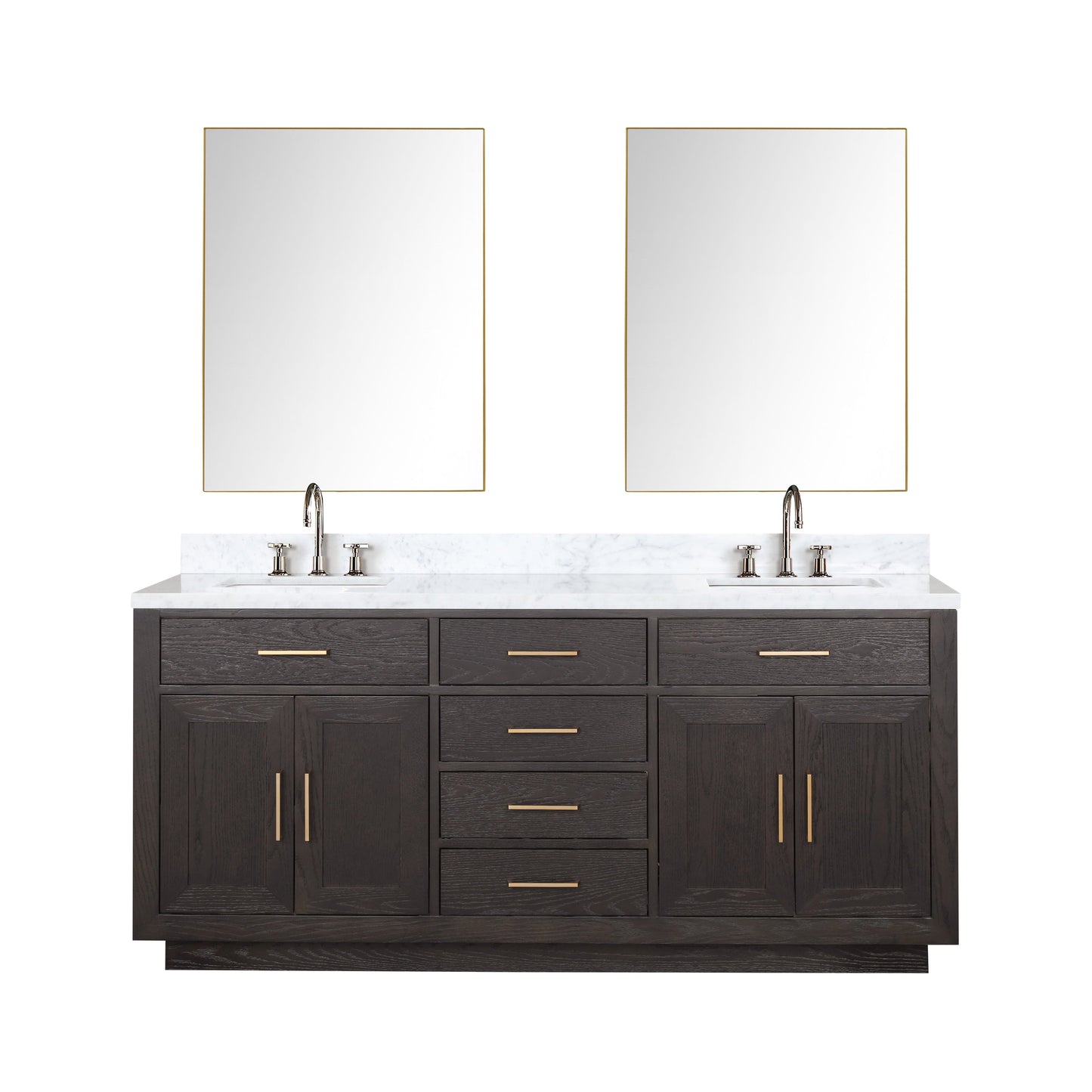 Abbey 72 in W x 22 in D Brown Oak Double Bath Vanity