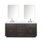 Abbey 72 in W x 22 in D Brown Oak Double Bath Vanity