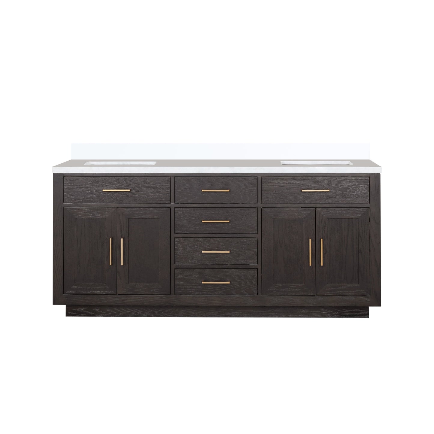Abbey 72 in W x 22 in D Brown Oak Double Bath Vanity