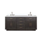 Abbey 72 in W x 22 in D Brown Oak Double Bath Vanity