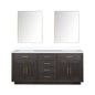Abbey 72 in W x 22 in D Brown Oak Double Bath Vanity