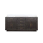 Abbey 72 in W x 22 in D Brown Oak Double Bath Vanity