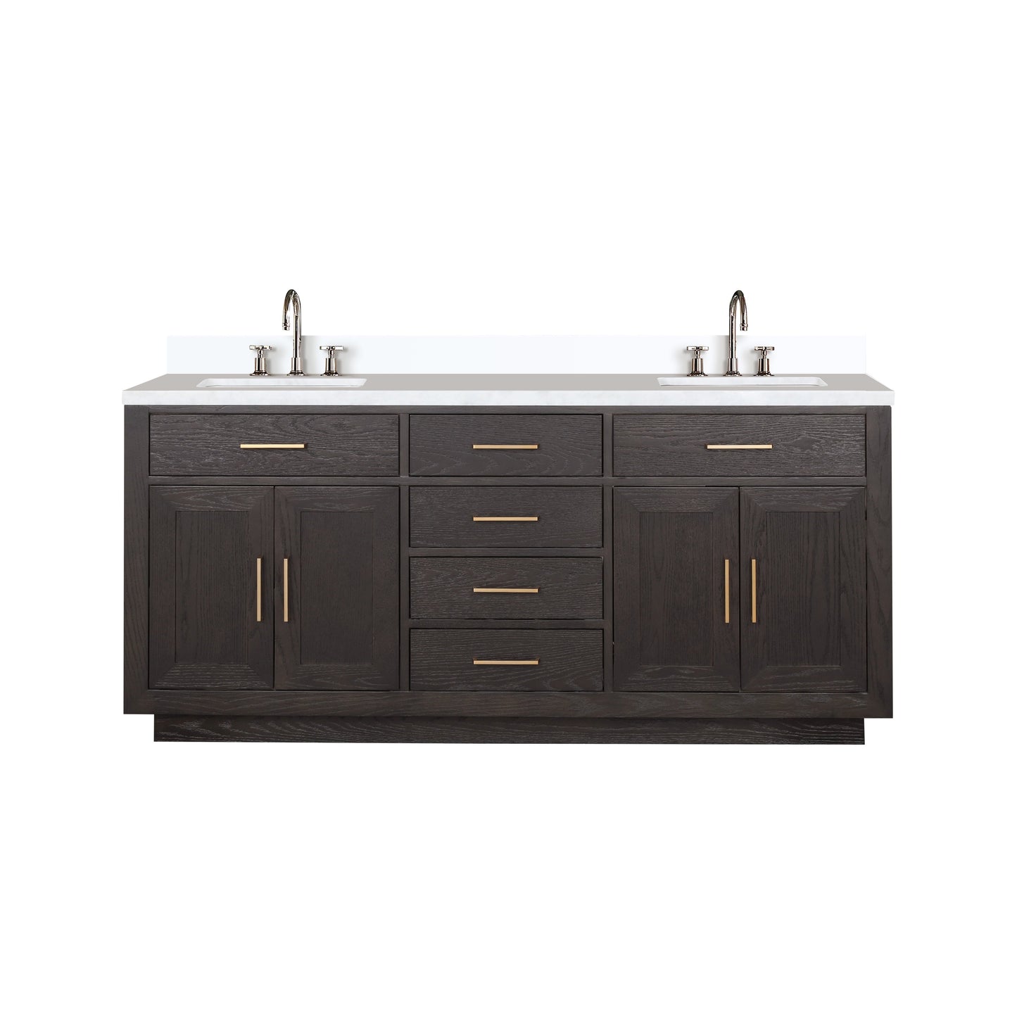 Abbey 72 in W x 22 in D Brown Oak Double Bath Vanity
