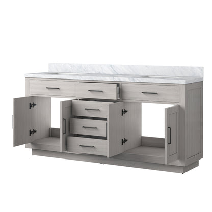 Abbey 72 in W x 22 in D White Oak Double Bath Vanity