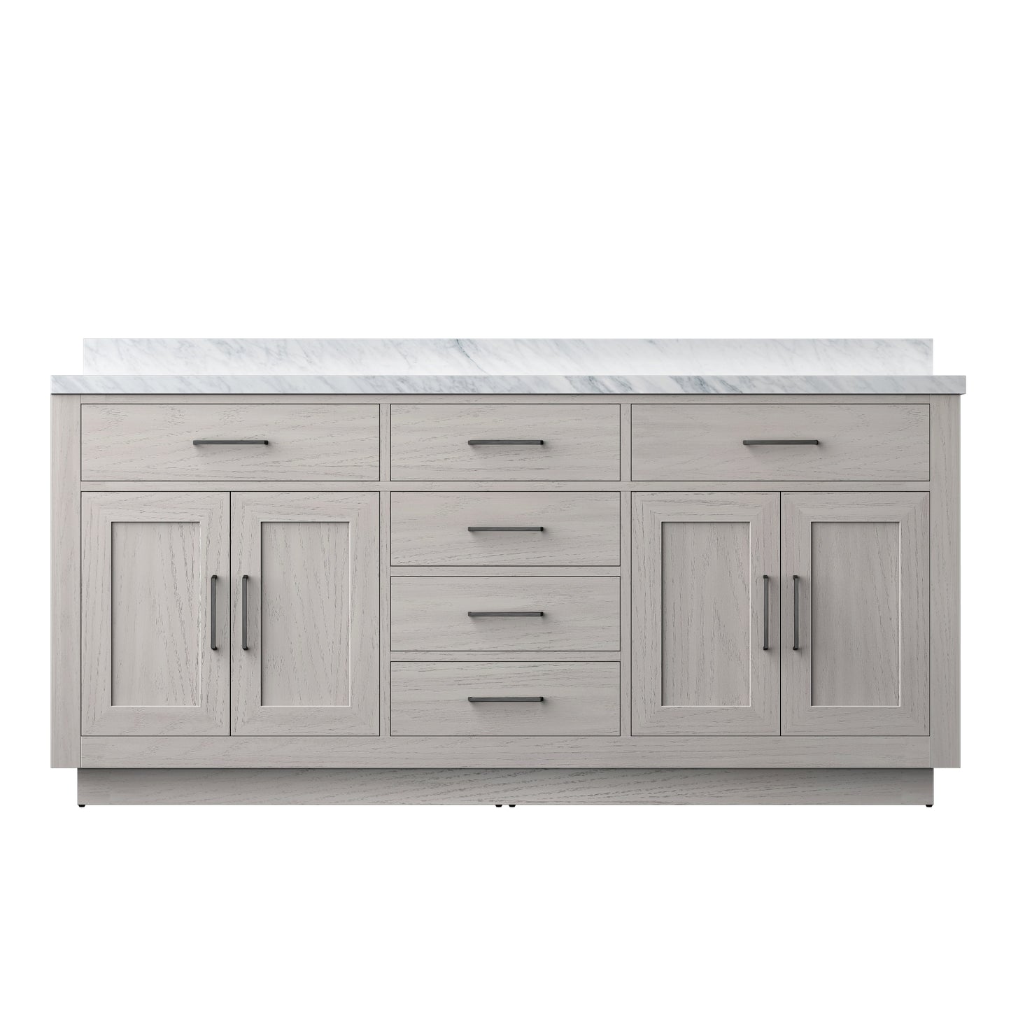 Abbey 72 in W x 22 in D White Oak Double Bath Vanity
