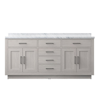 Abbey 72 in W x 22 in D White Oak Double Bath Vanity