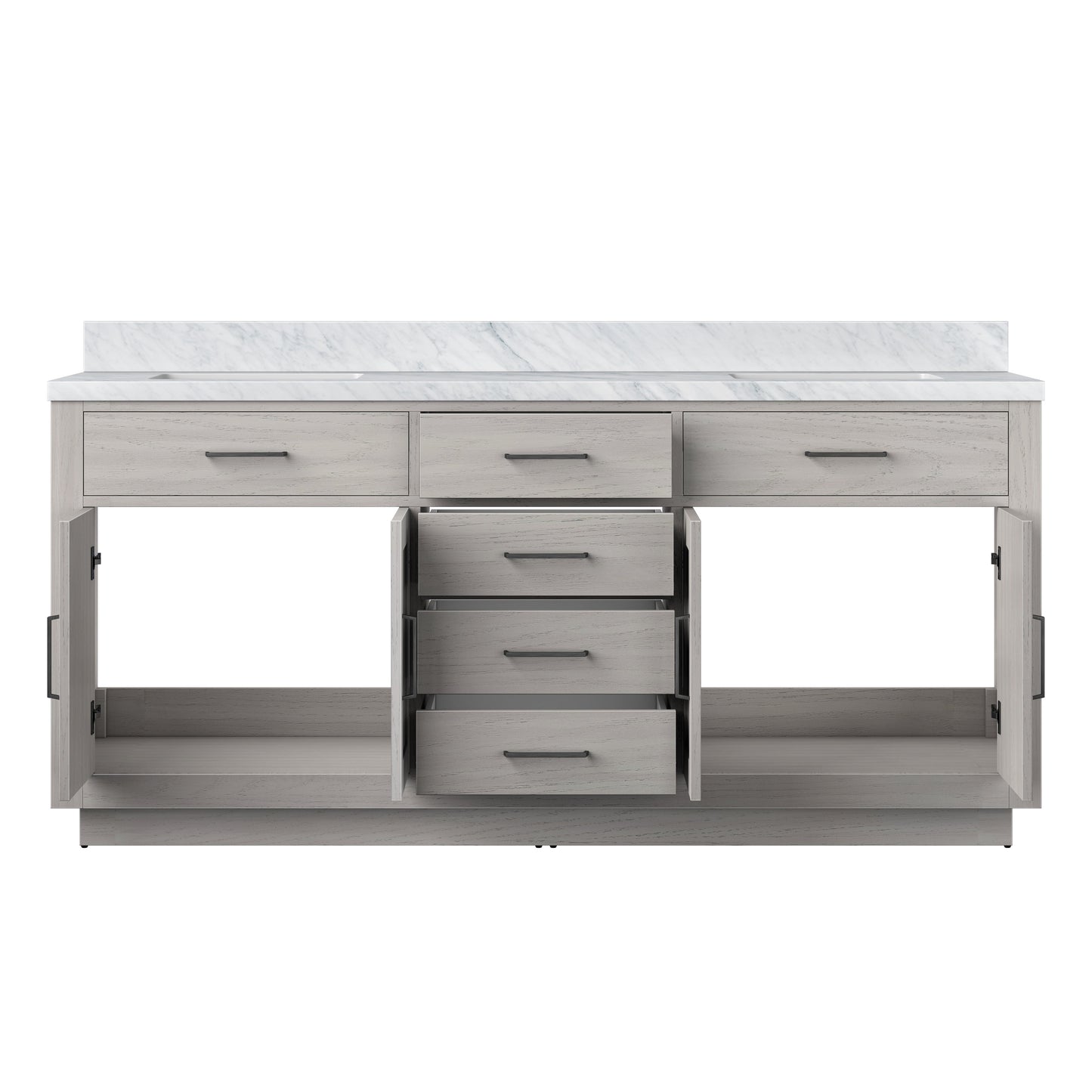 Abbey 72 in W x 22 in D White Oak Double Bath Vanity