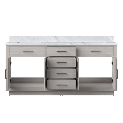 Abbey 72 in W x 22 in D White Oak Double Bath Vanity