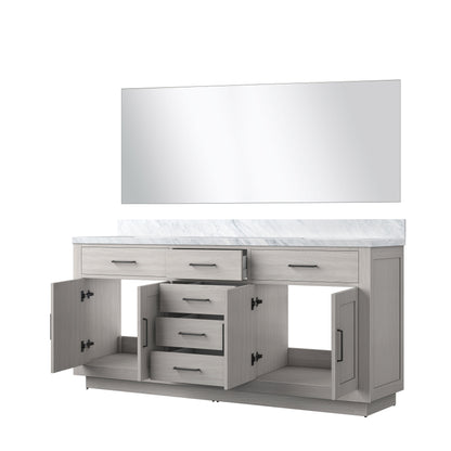 Abbey 72 in W x 22 in D White Oak Double Bath Vanity