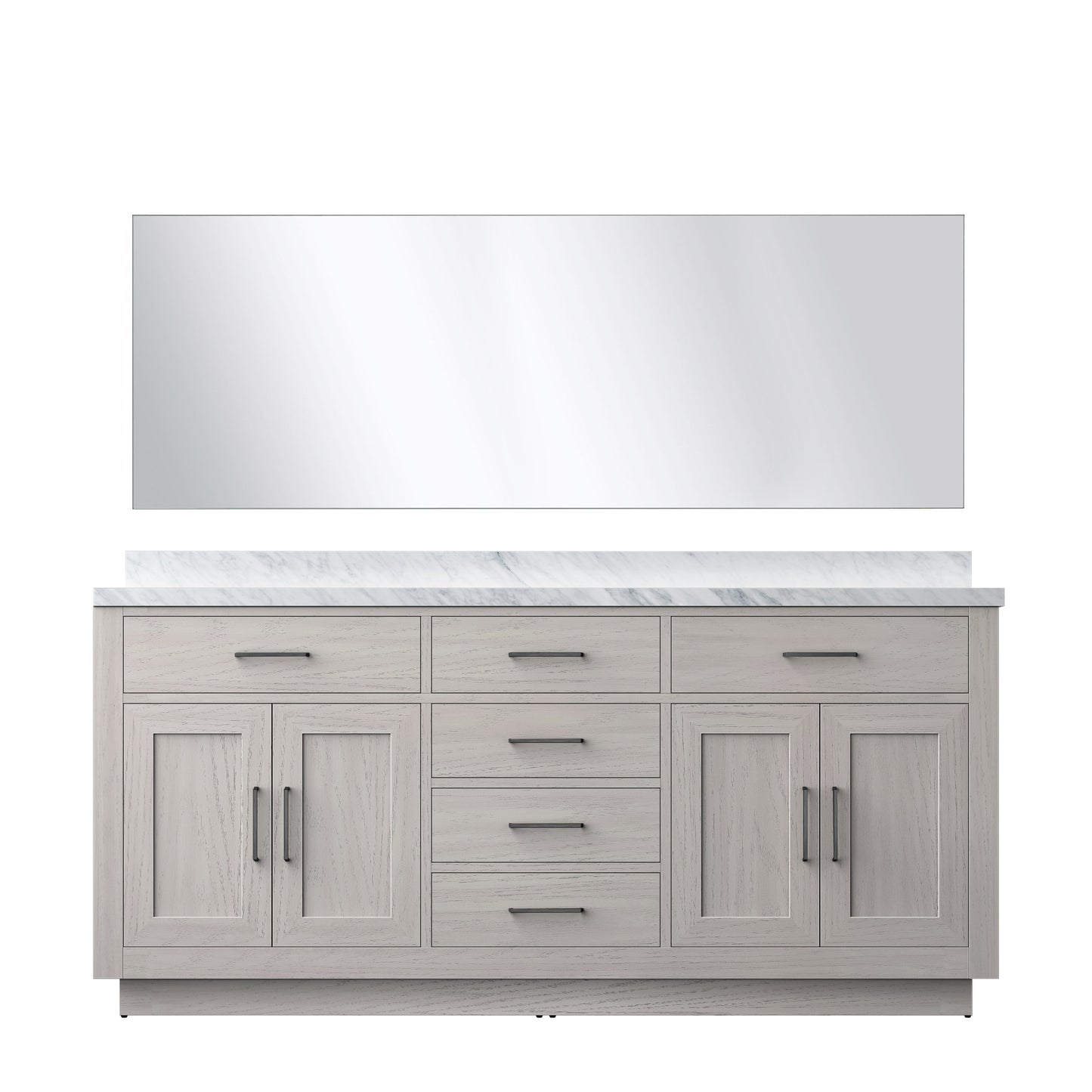 Abbey 72 in W x 22 in D White Oak Double Bath Vanity
