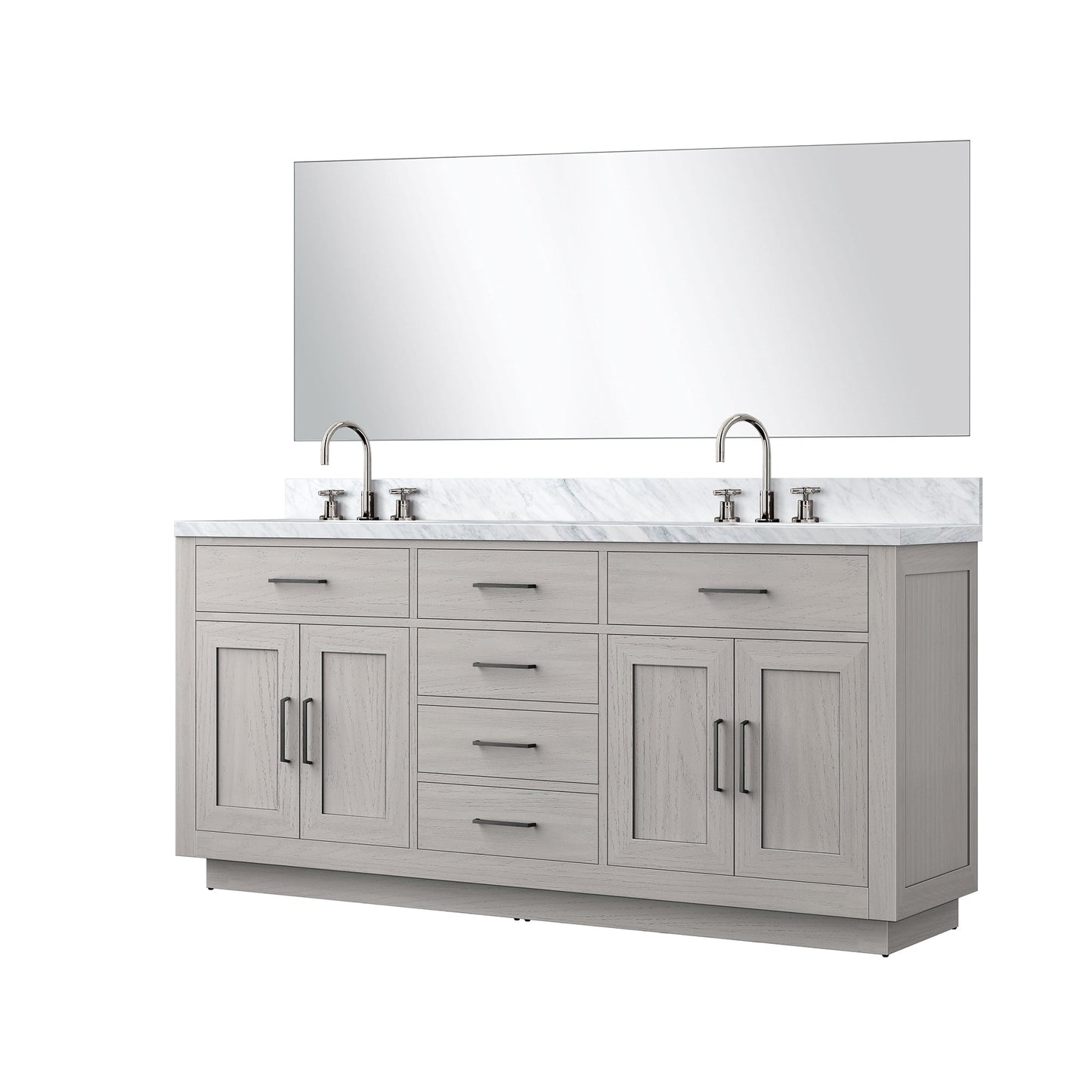 Abbey 72 in W x 22 in D White Oak Double Bath Vanity