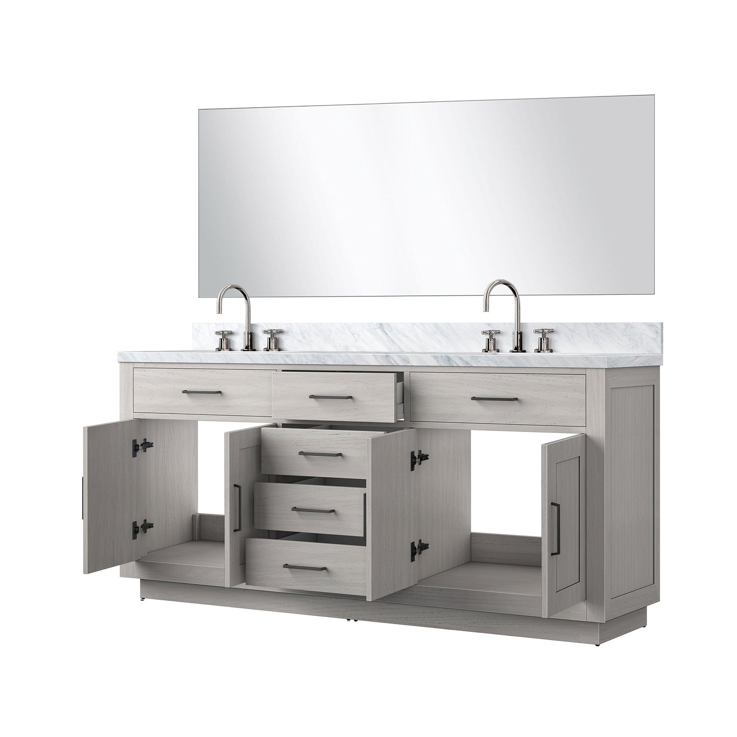 Abbey 72 in W x 22 in D White Oak Double Bath Vanity