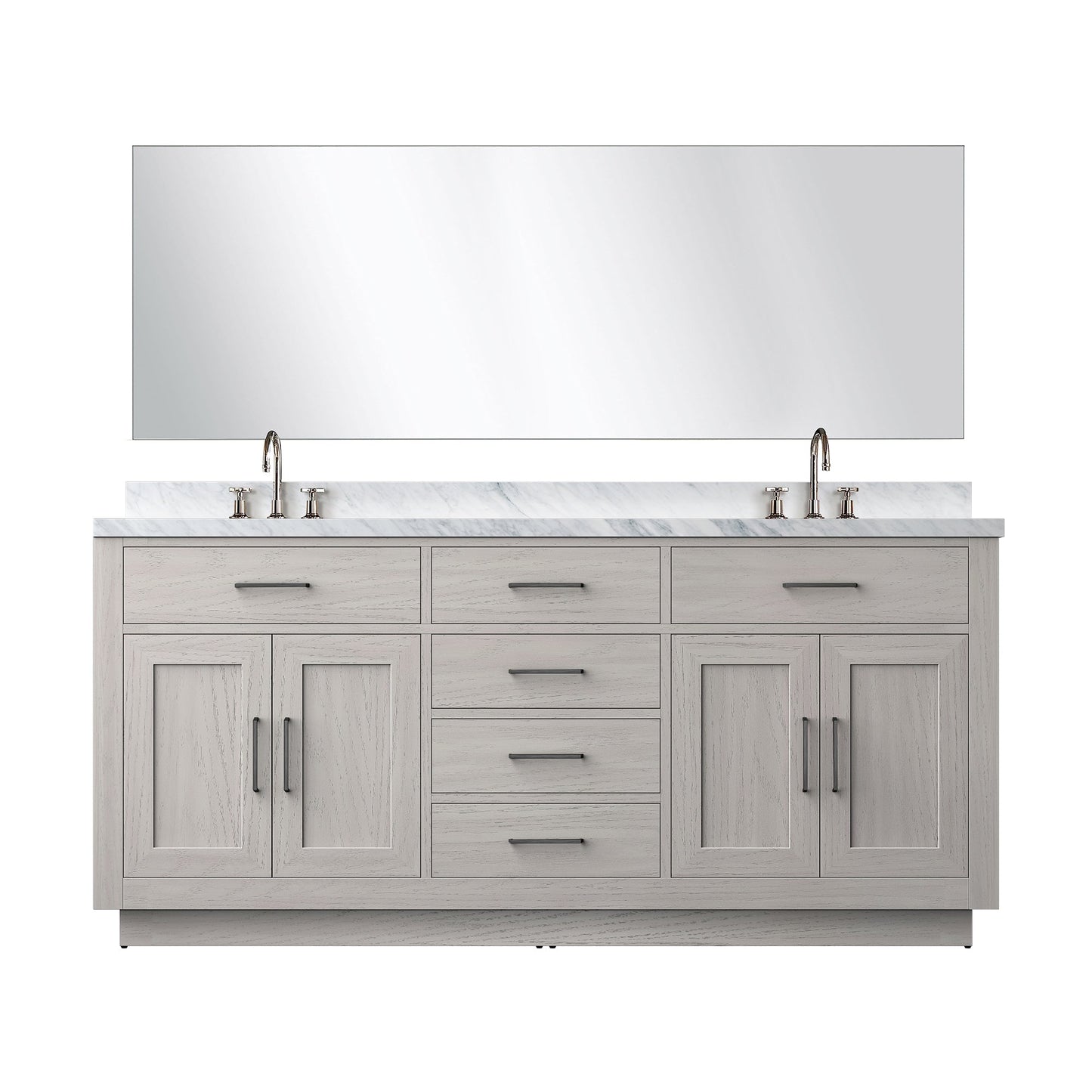 Abbey 72 in W x 22 in D White Oak Double Bath Vanity