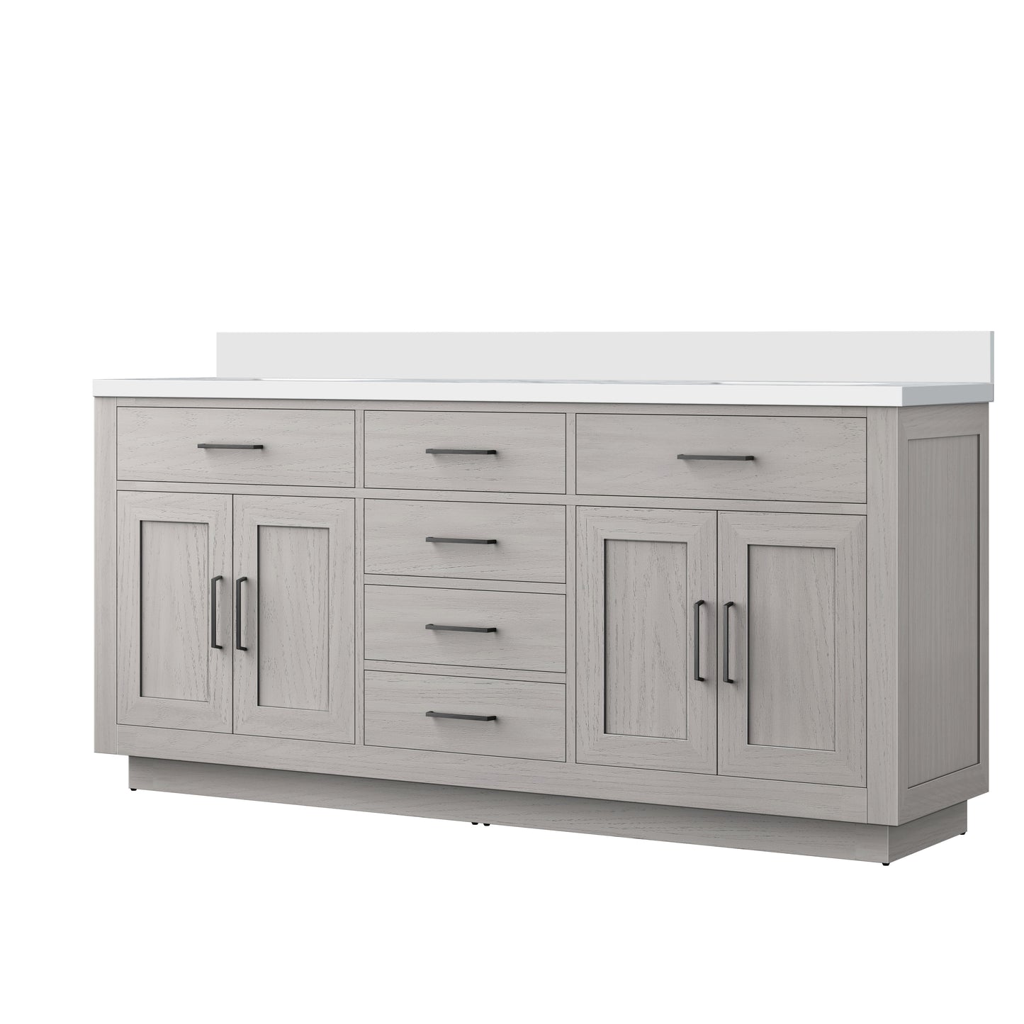 Abbey 72 in W x 22 in D White Oak Double Bath Vanity