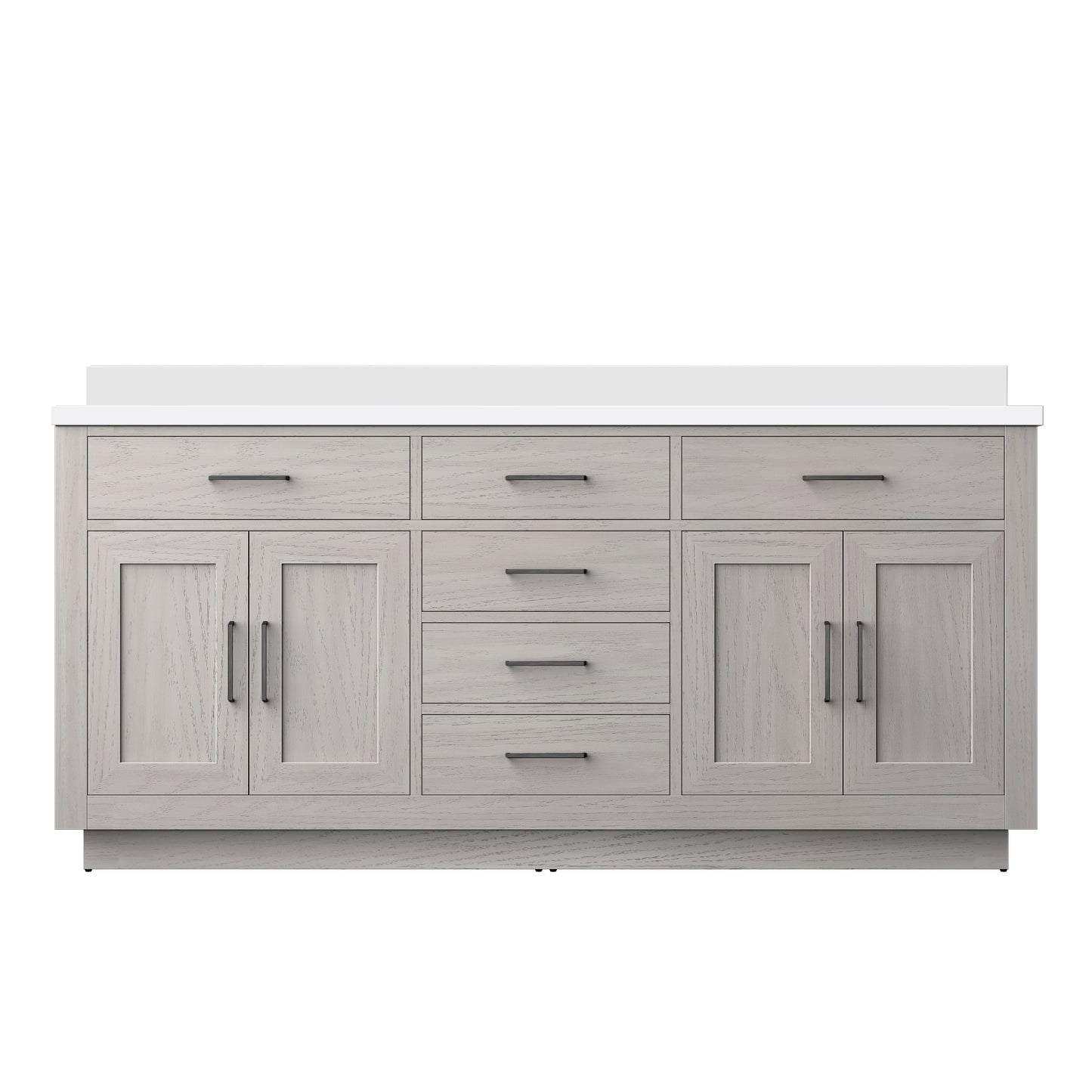 Abbey 72 in W x 22 in D White Oak Double Bath Vanity