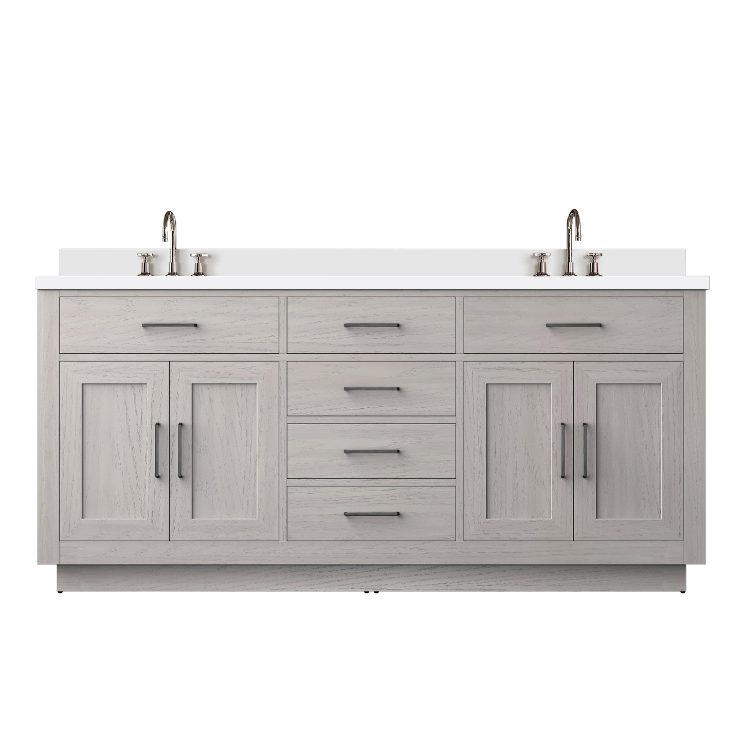 Abbey 72 in W x 22 in D White Oak Double Bath Vanity